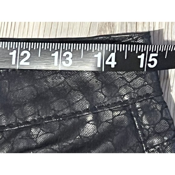 PrettyLittleThing Women’s Size 8 Black Coated  Croc Denim Straight Jeans - Picture 6 of 10